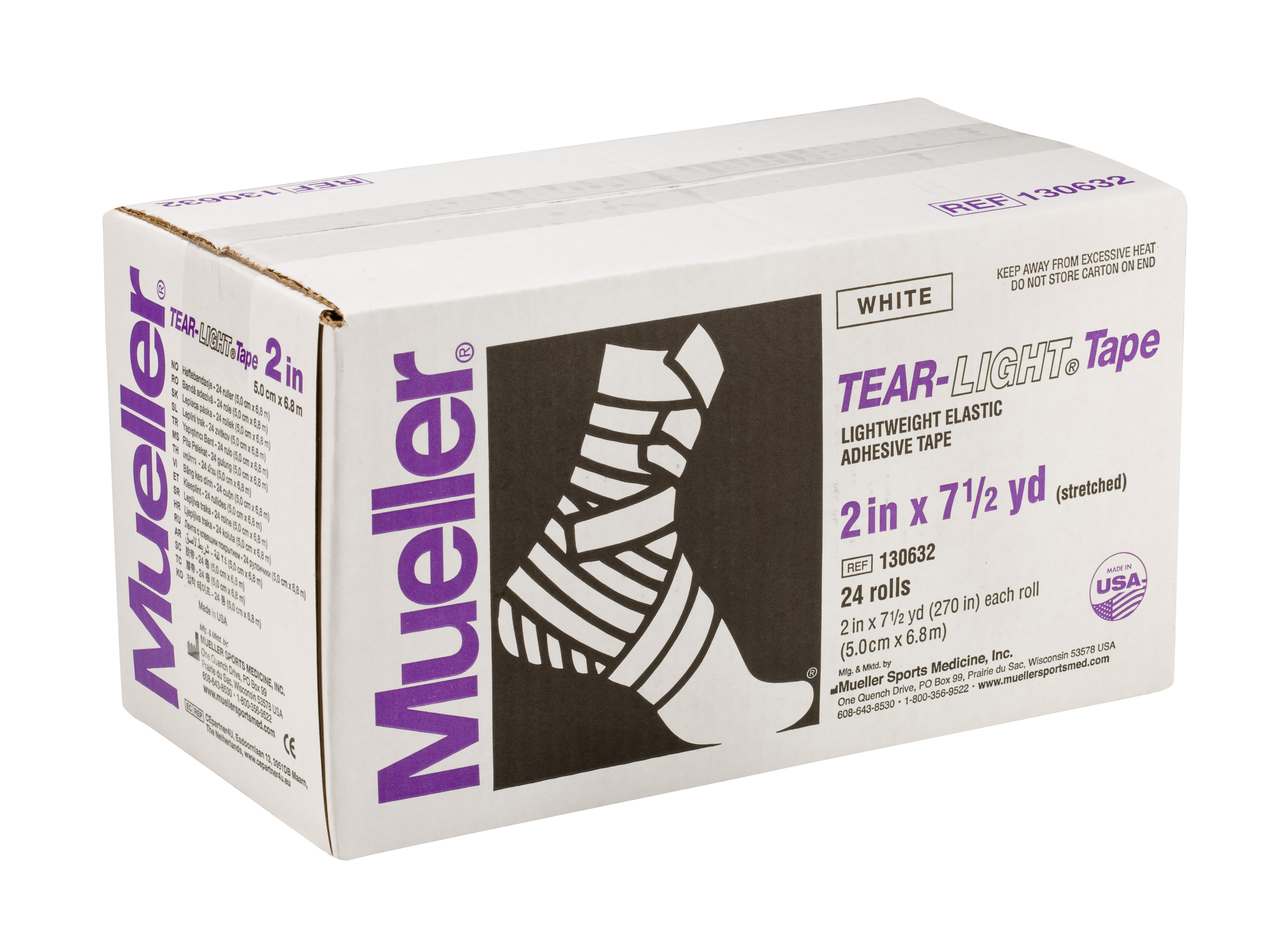 Mueller Tear-Light Tape, weiss, 5 cm x 6,9 m, 24 Rollen