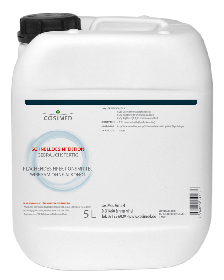 5 Liter Schnelldesinfektion für Flächen - Geeignet für Kunstleder-Bezüge